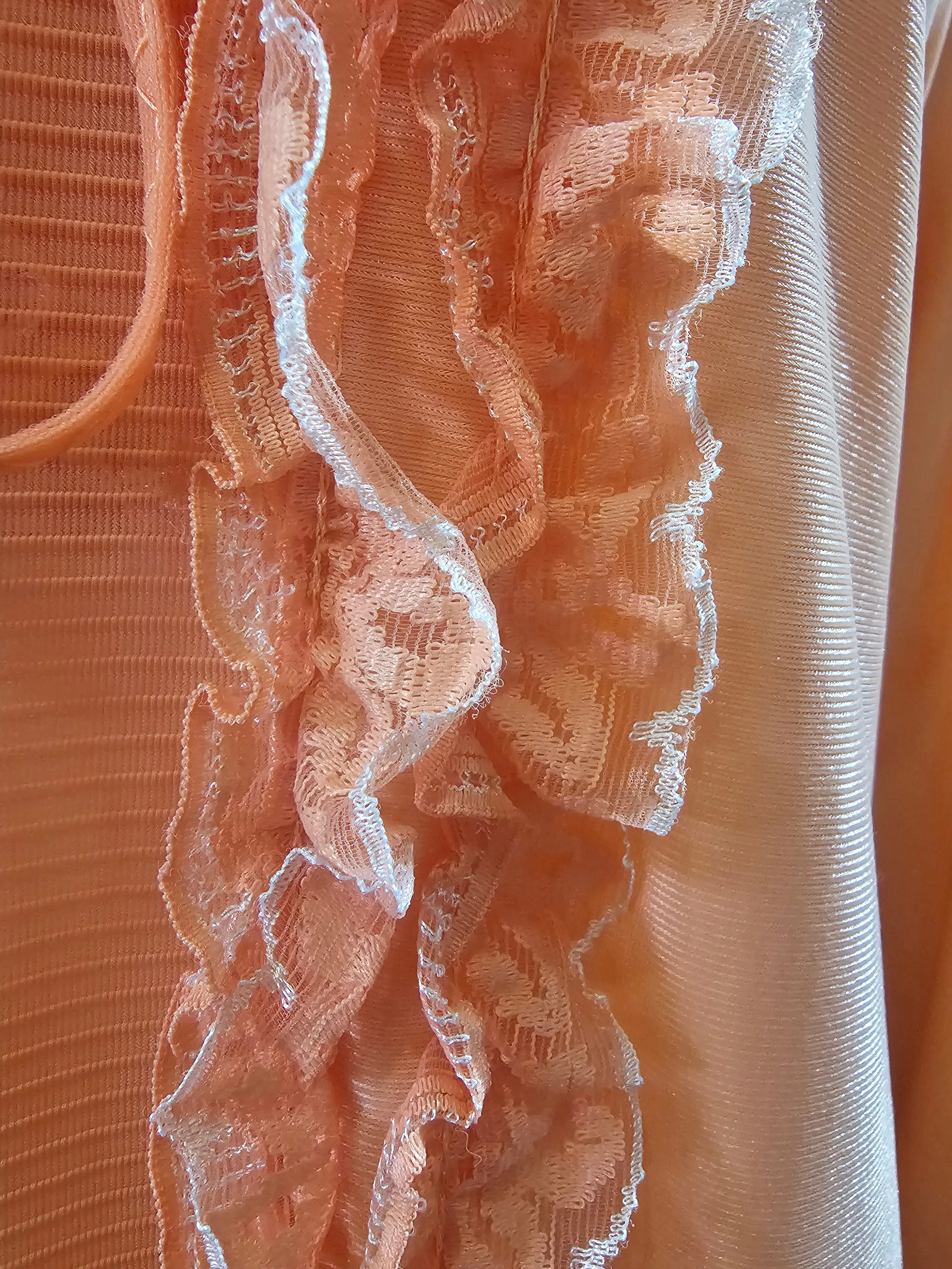 1960s Coral 2 pc Peignoir and Gown