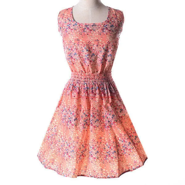 20 Styles Women casual Bohemian floral leopard sleeveless vest printed beach chiffon dress