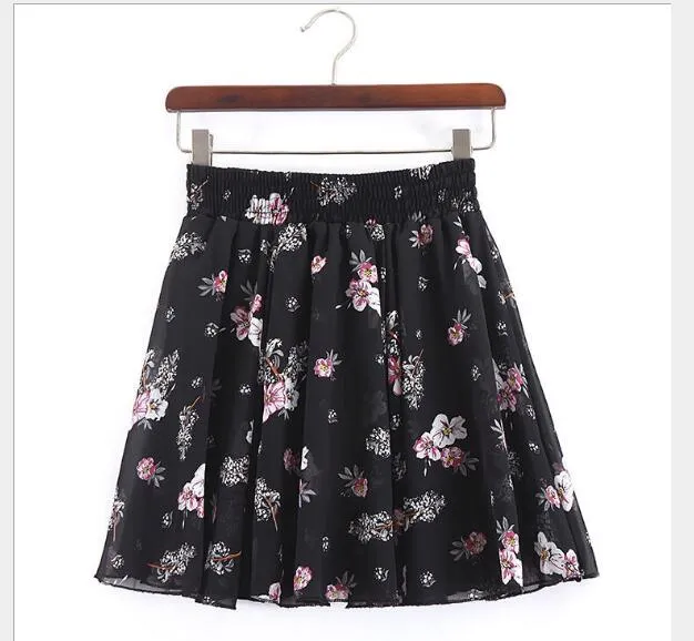 2020 Summer Skirt Fashion Retro Beach Printed Chiffon Skirt Bohemia Skirt