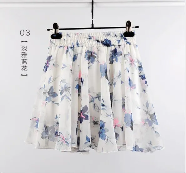 2020 Summer Skirt Fashion Retro Beach Printed Chiffon Skirt Bohemia Skirt