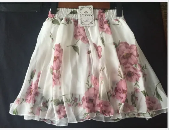 2020 Summer Skirt Fashion Retro Beach Printed Chiffon Skirt Bohemia Skirt