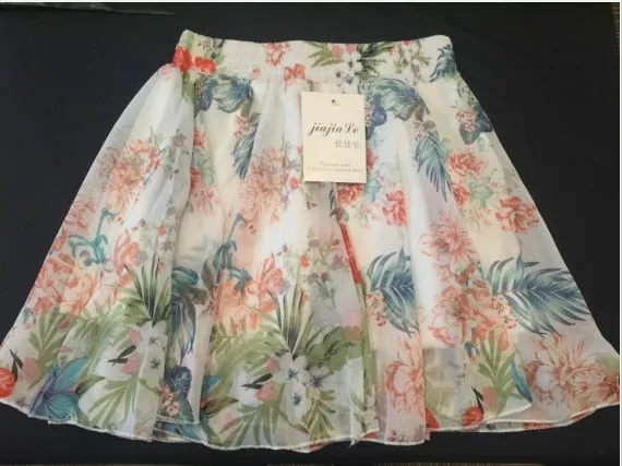 2020 Summer Skirt Fashion Retro Beach Printed Chiffon Skirt Bohemia Skirt