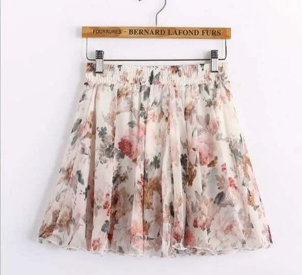 2020 Summer Skirt Fashion Retro Beach Printed Chiffon Skirt Bohemia Skirt