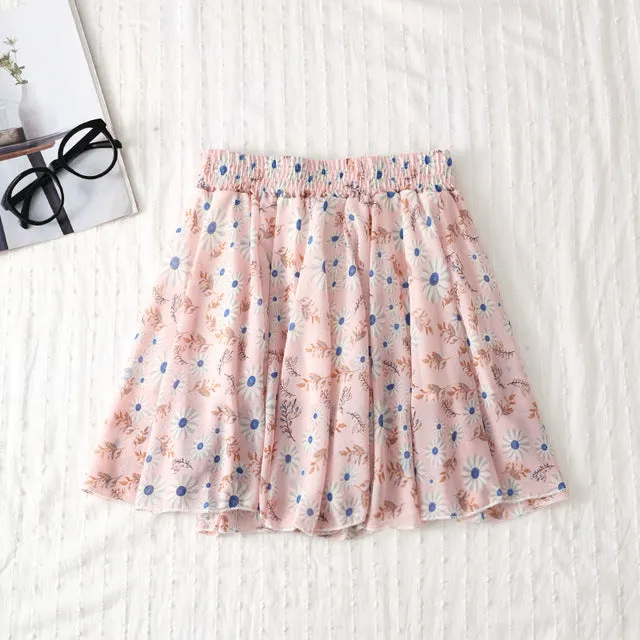 2020 Summer Skirt Fashion Retro Beach Printed Chiffon Skirt Bohemia Skirt