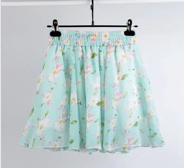 2020 Summer Skirt Fashion Retro Beach Printed Chiffon Skirt Bohemia Skirt