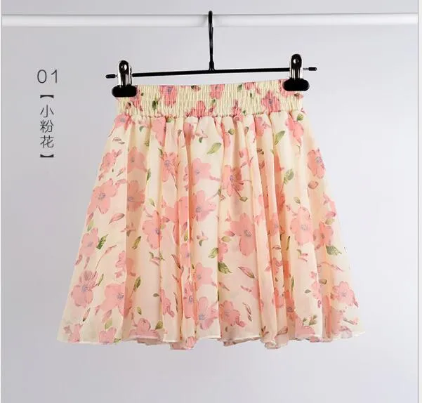 2020 Summer Skirt Fashion Retro Beach Printed Chiffon Skirt Bohemia Skirt