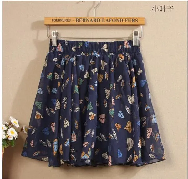 2020 Summer Skirt Fashion Retro Beach Printed Chiffon Skirt Bohemia Skirt