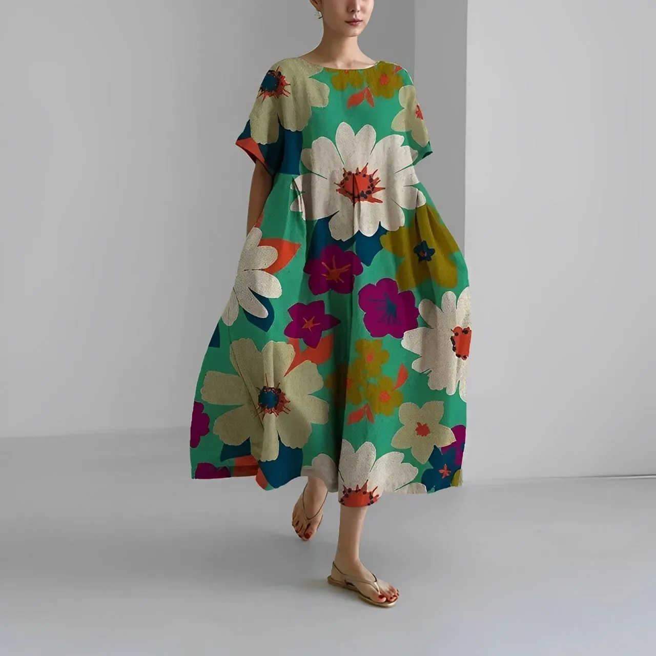 Adriana® | Bohemian Dress With Floral Pattern