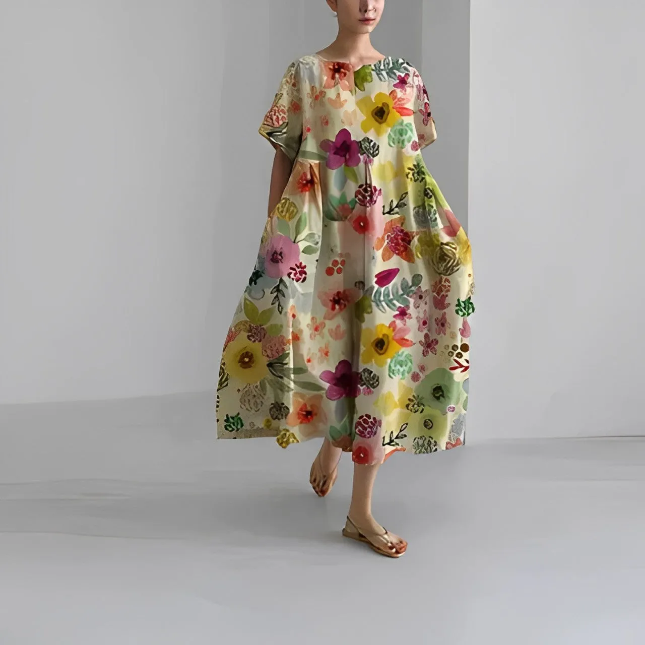 Adriana® | Bohemian Dress With Floral Pattern
