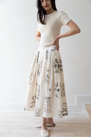 Aleksandr Manamïs | Pleated Skirt in Architectural Ornaments