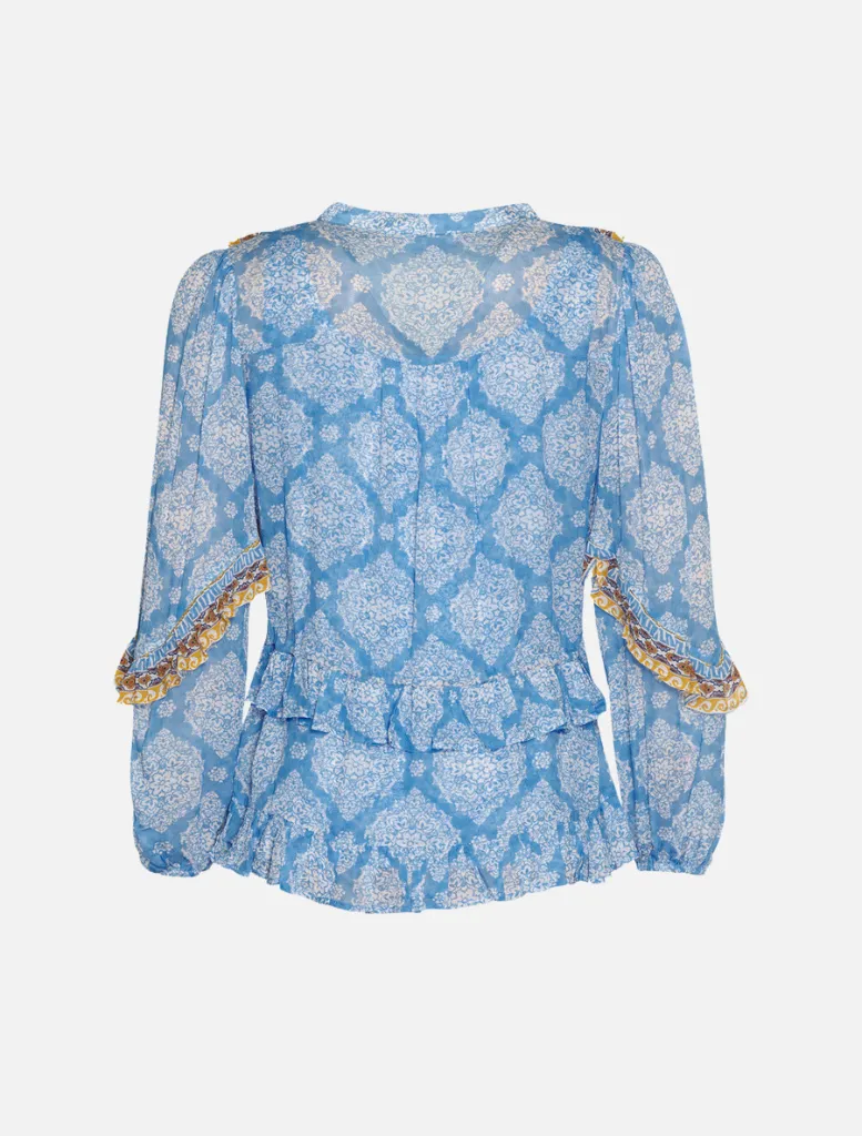 Anacapri Blouse - Blue Bell Multi