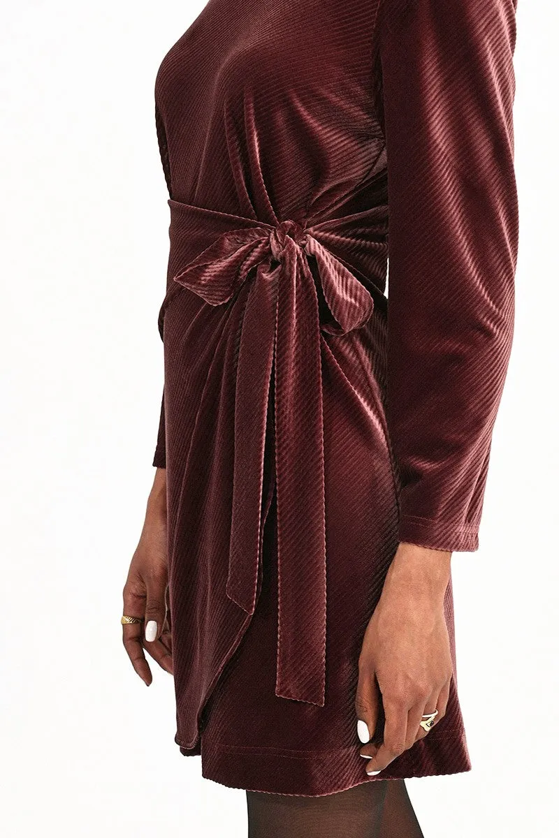 ASYMMETRIC VELVET DRESS