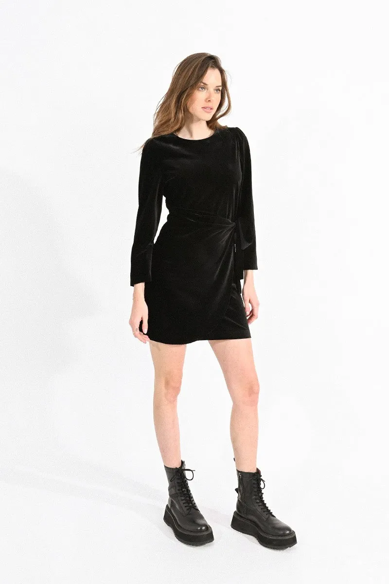 ASYMMETRIC VELVET DRESS