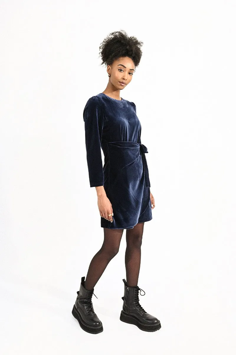 ASYMMETRIC VELVET DRESS