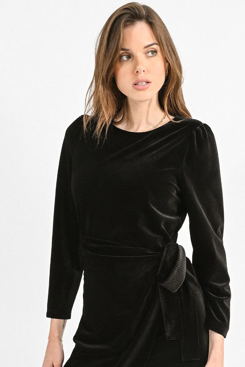 ASYMMETRIC VELVET DRESS