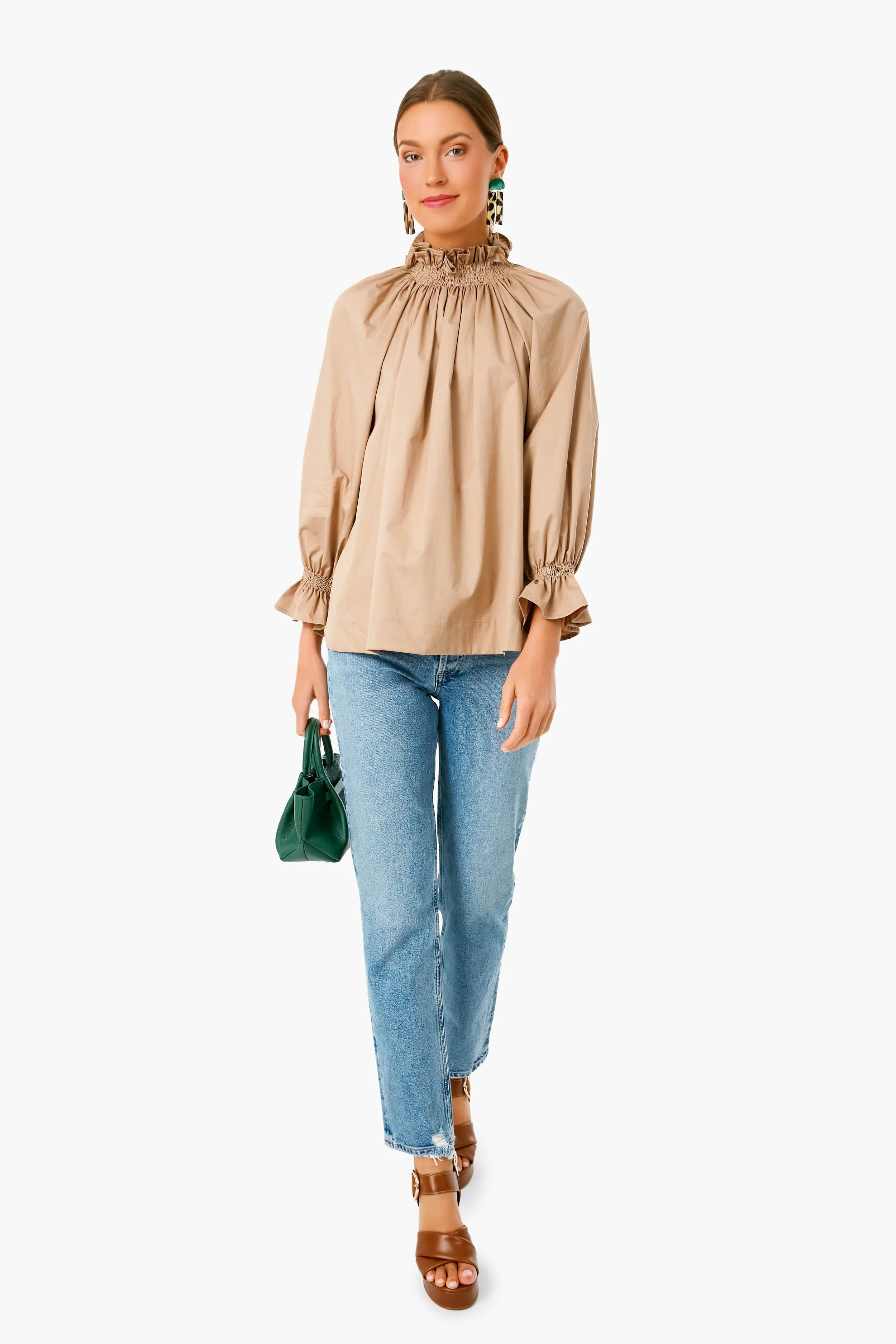 Beige Franka Long Sleeve Top