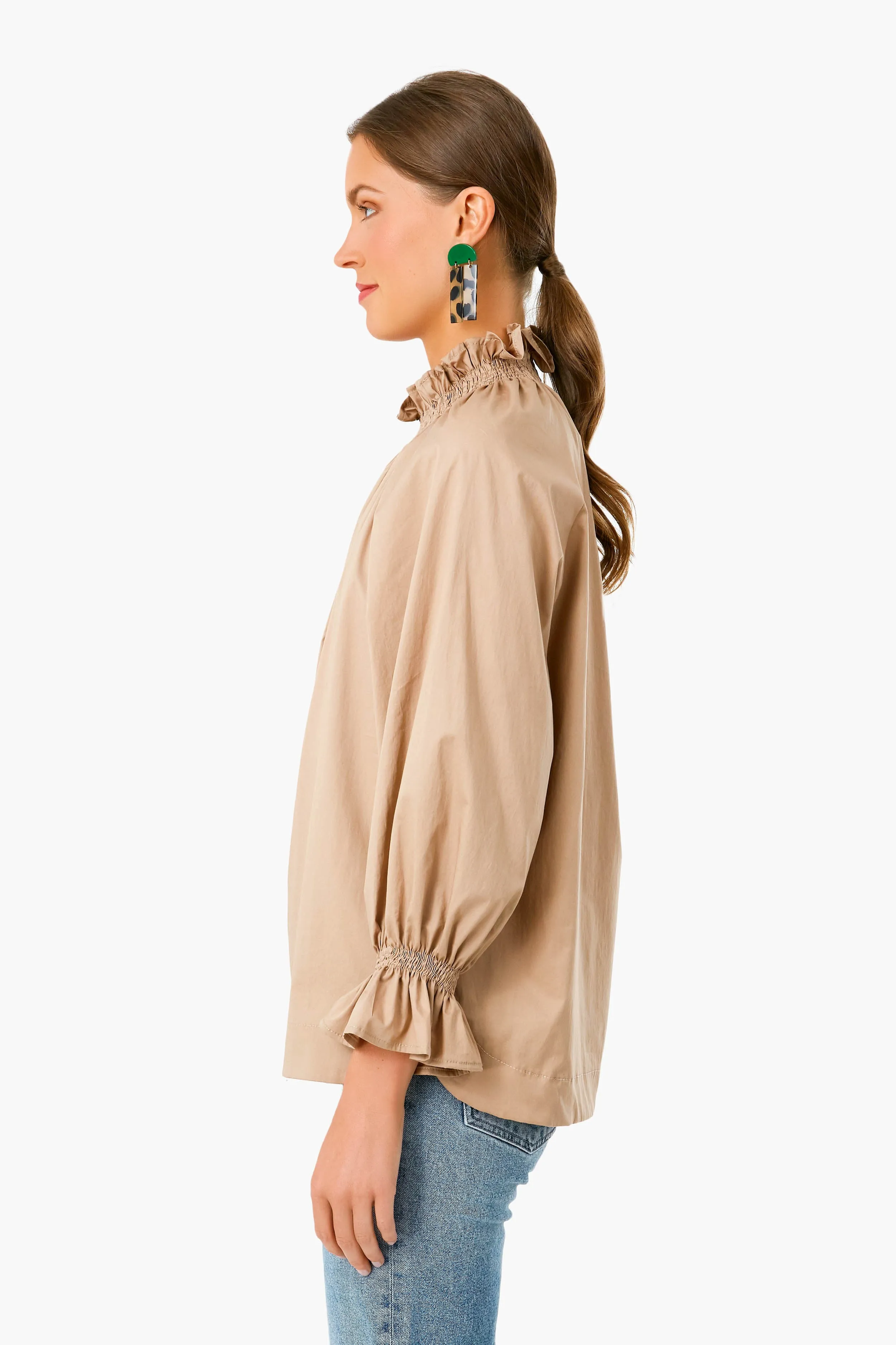 Beige Franka Long Sleeve Top