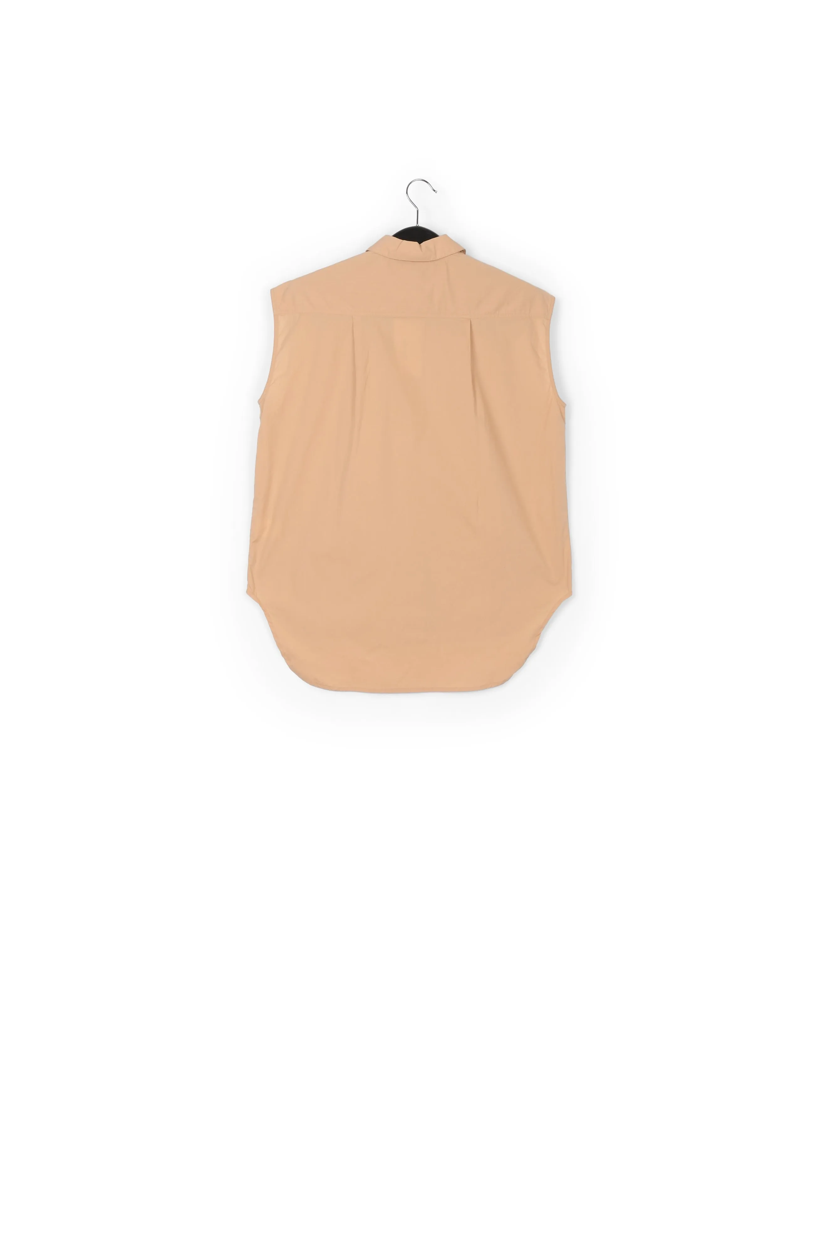 Beige sleeveless cotton shirt