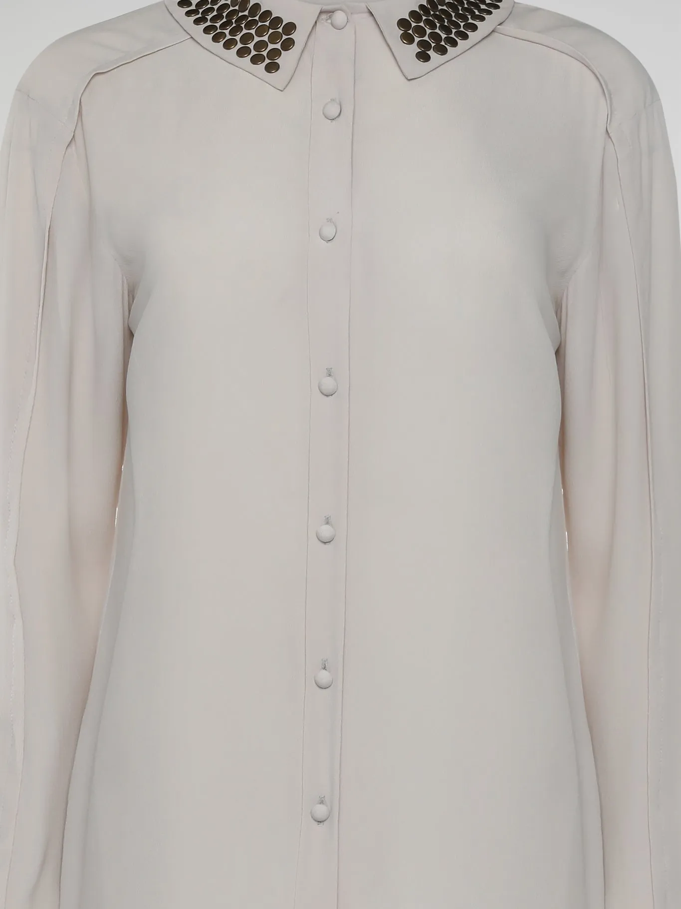 Beige Studded Collar Blouse