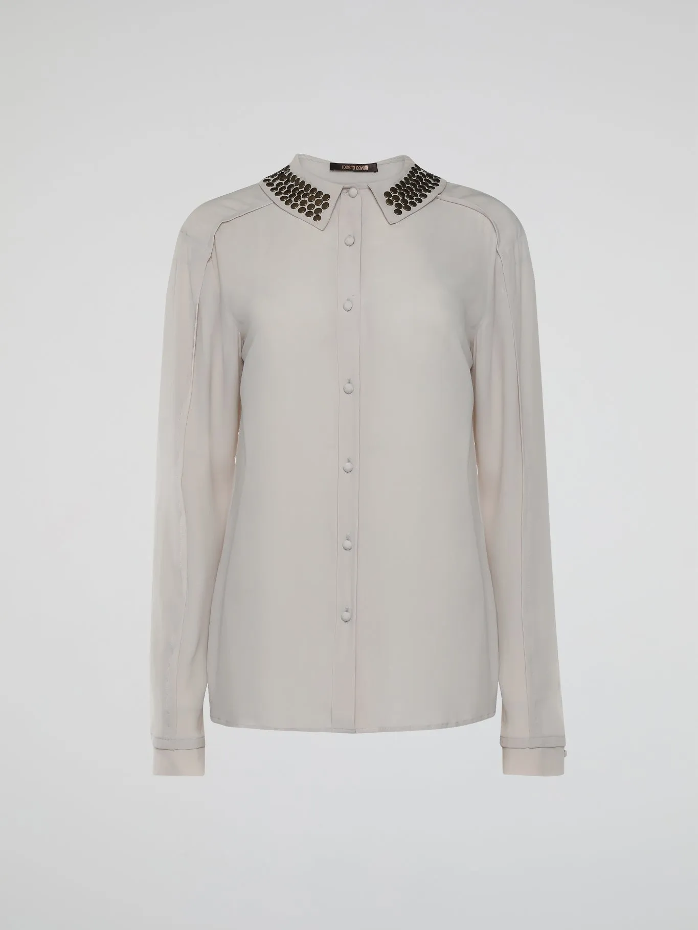 Beige Studded Collar Blouse