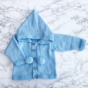 Bespoke Light Blue Pom Pom Hoodie