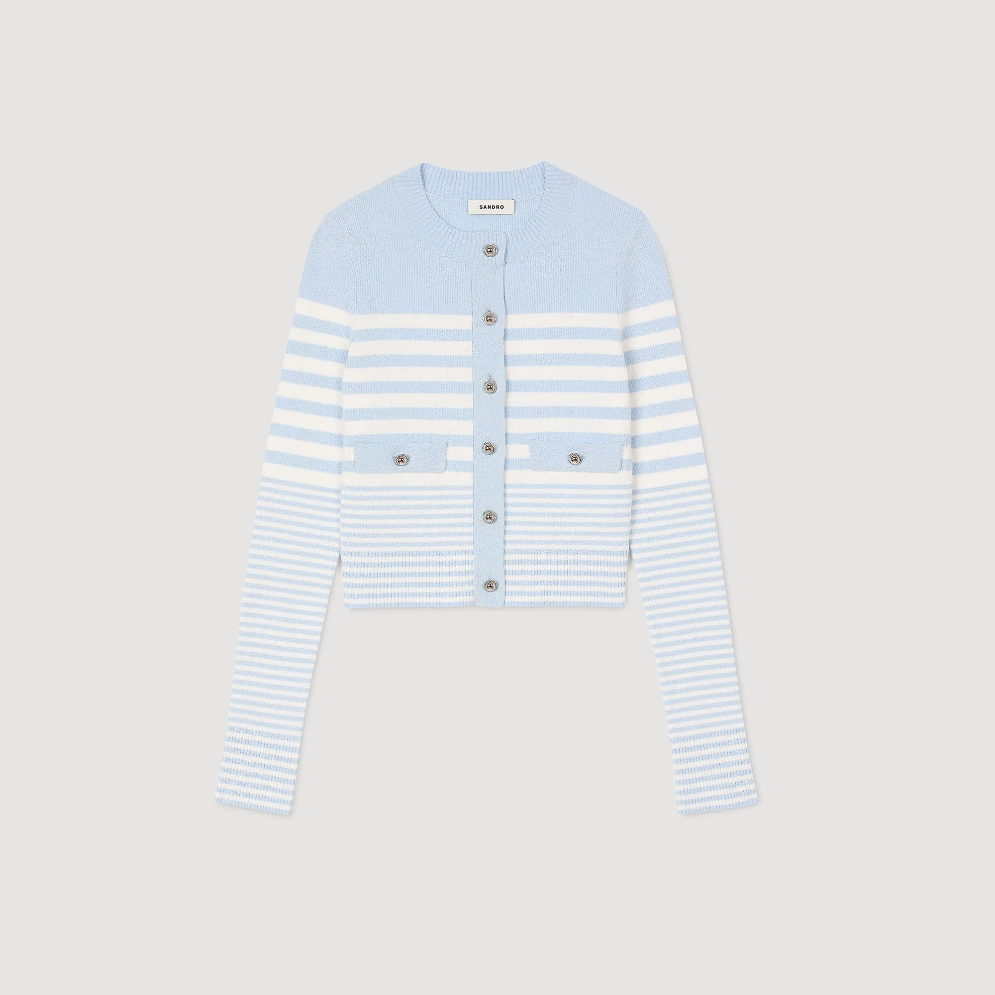 Biarritz Striped Cardigan Sky Blue