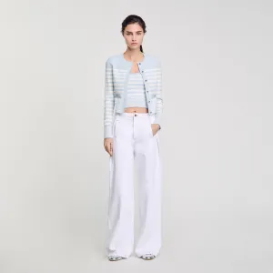 Biarritz Striped Cardigan Sky Blue