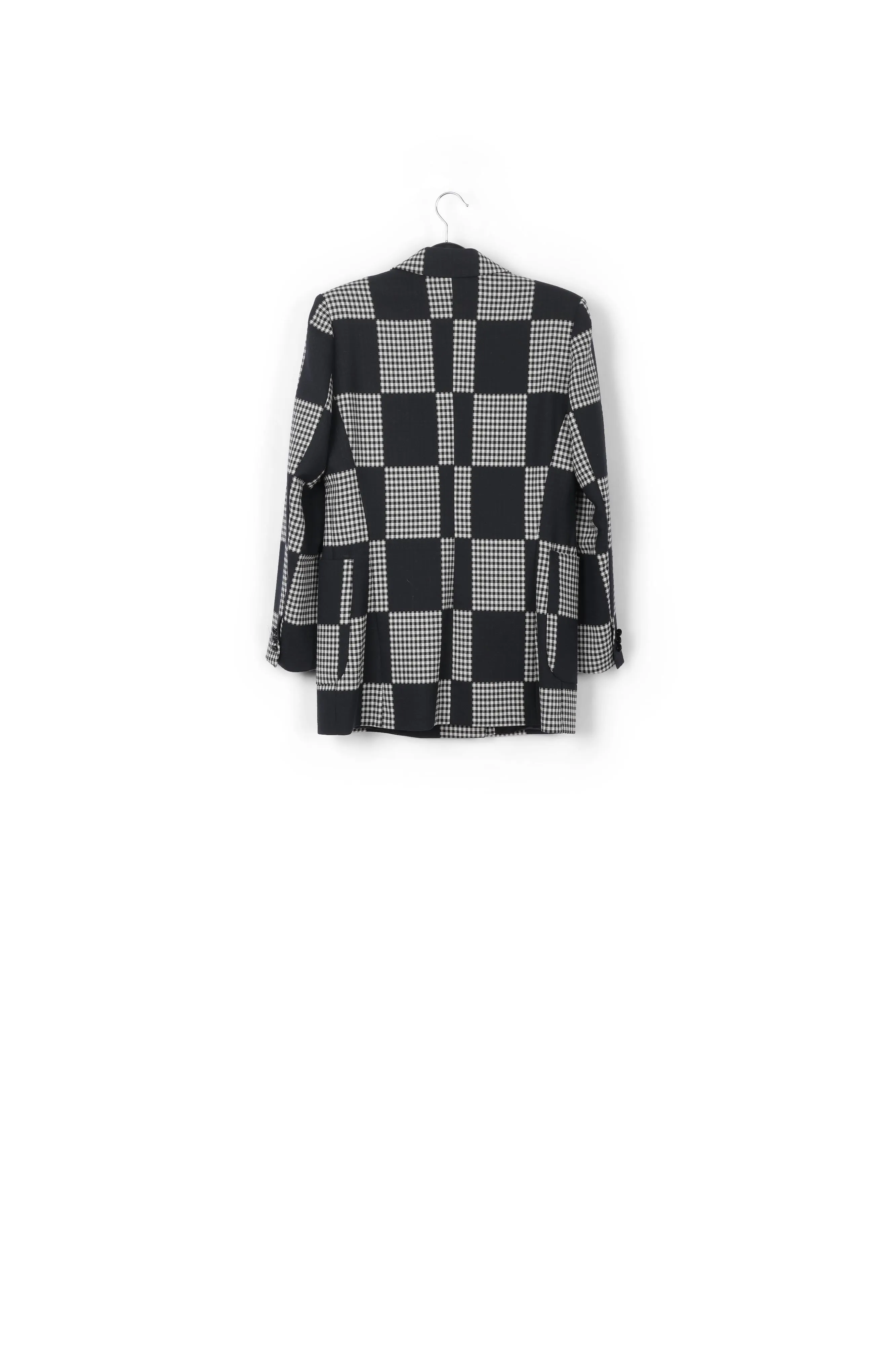 Black and off-white contemporary double-breasted blazer