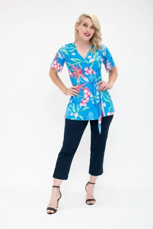Blue Hydrangea - Wrap Top