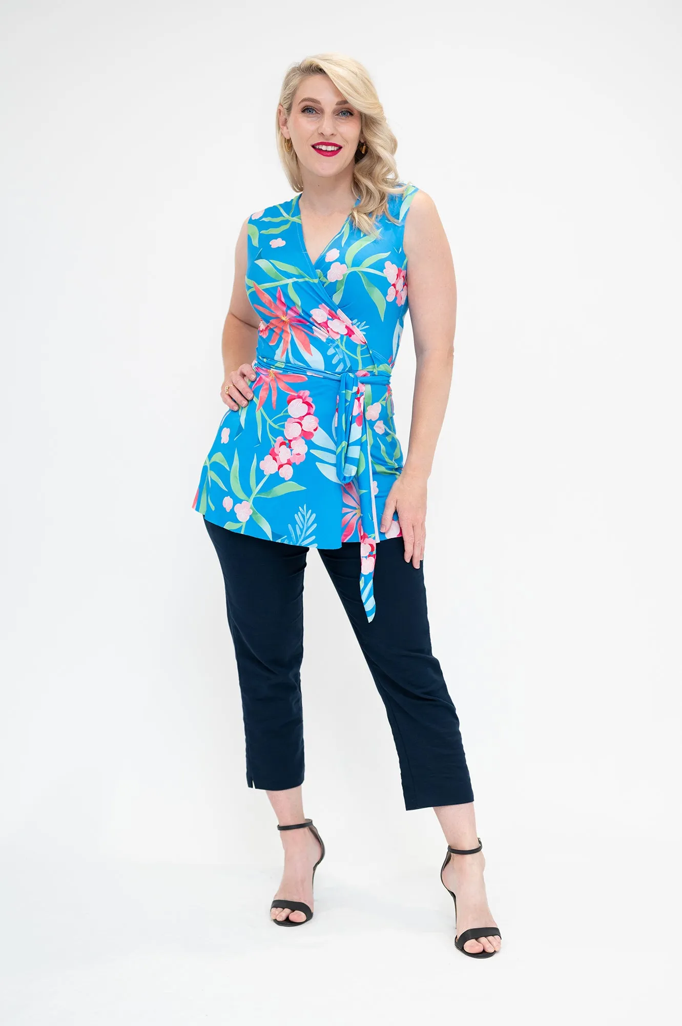 Blue Hydrangea - Wrap Top