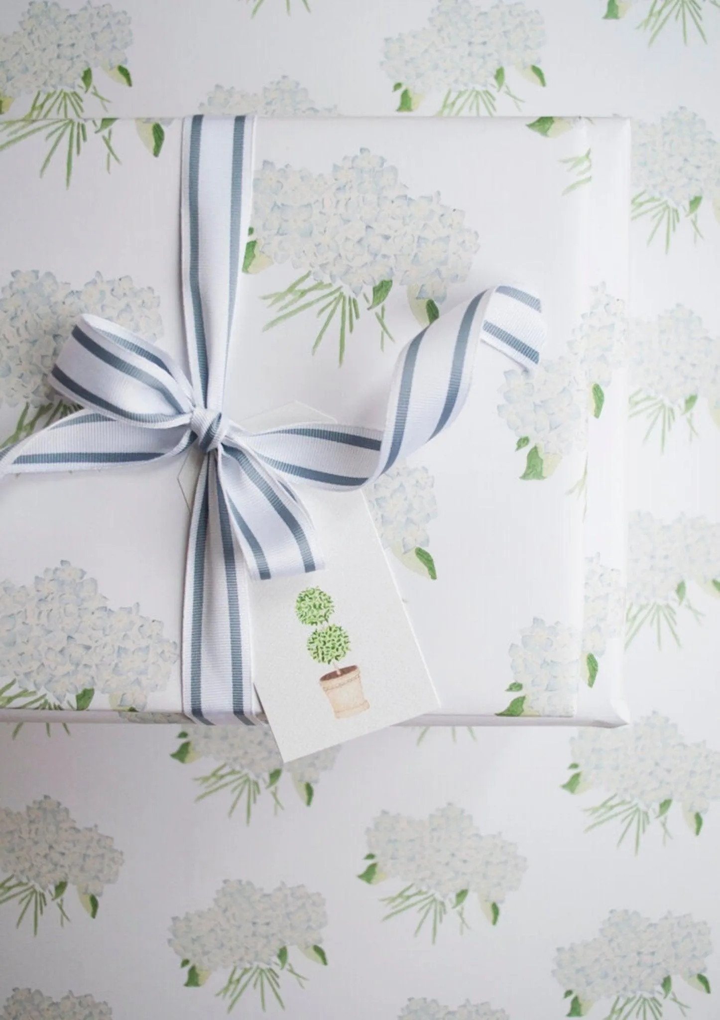 Blue Hydrangeas Watercolor Gift Wrap