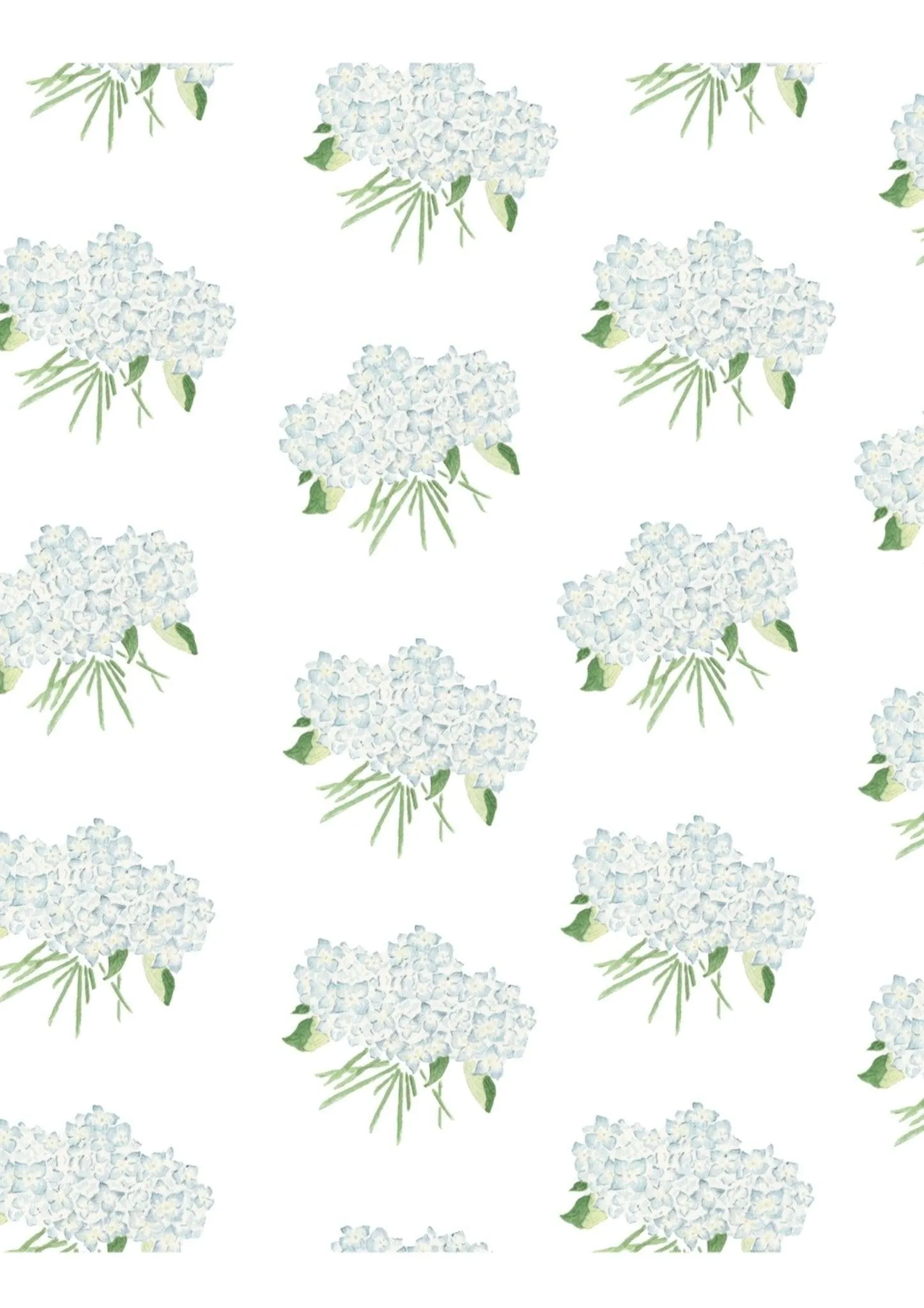 Blue Hydrangeas Watercolor Gift Wrap