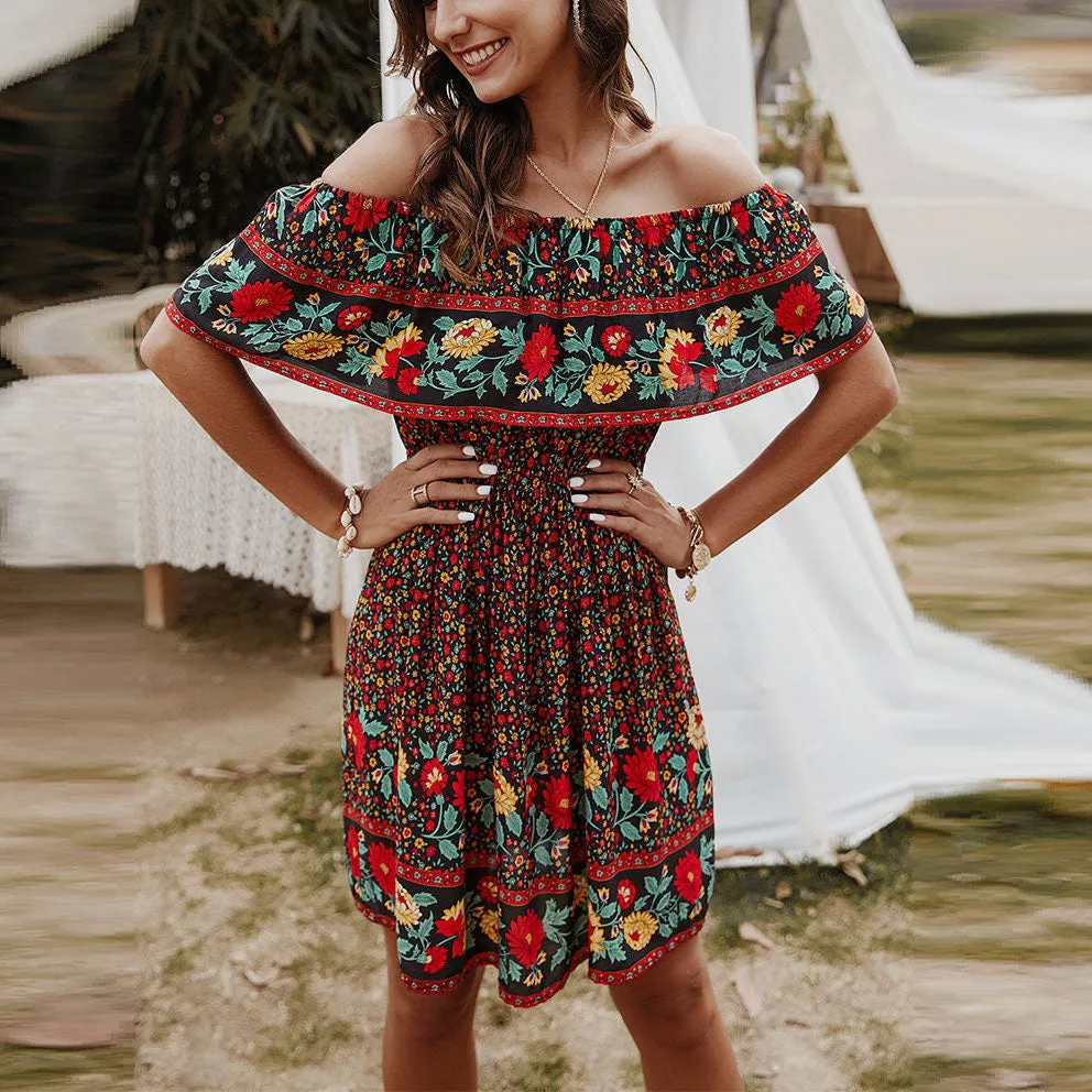 Bohemian Bloom Border Dress