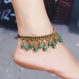 Bohemian Ethnic Malachite Wind Anklet