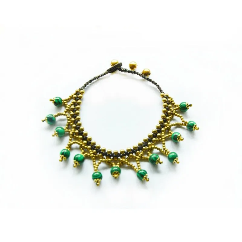 Bohemian Ethnic Malachite Wind Anklet