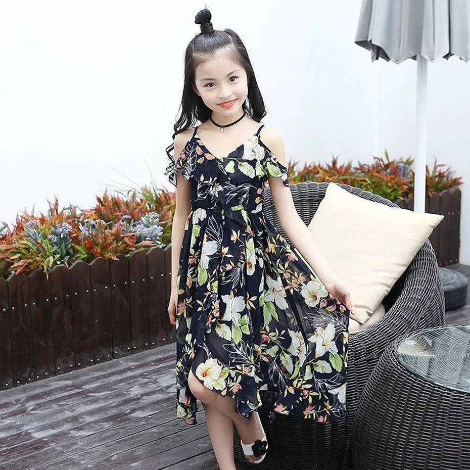 Bohemian Style Floral Sleeveless Girls Dresses