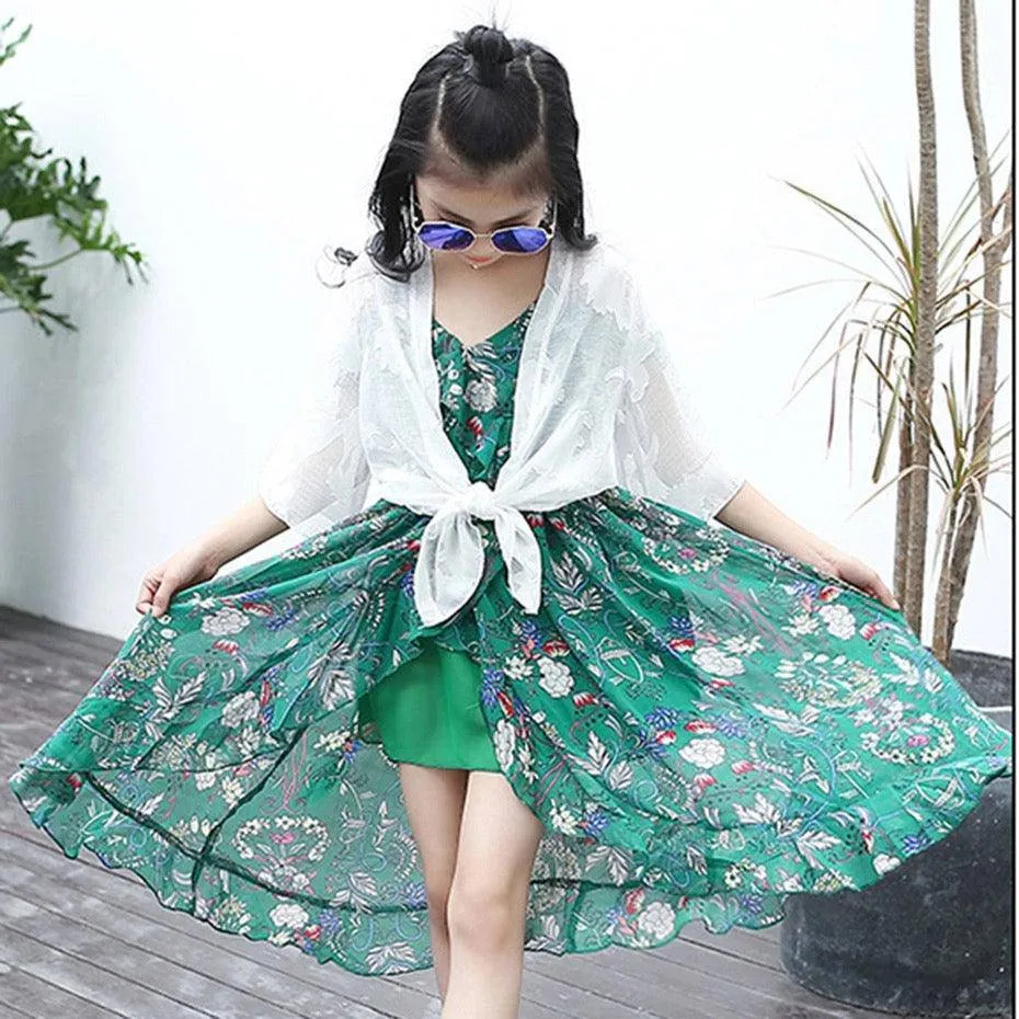 Bohemian Style Floral Sleeveless Girls Dresses