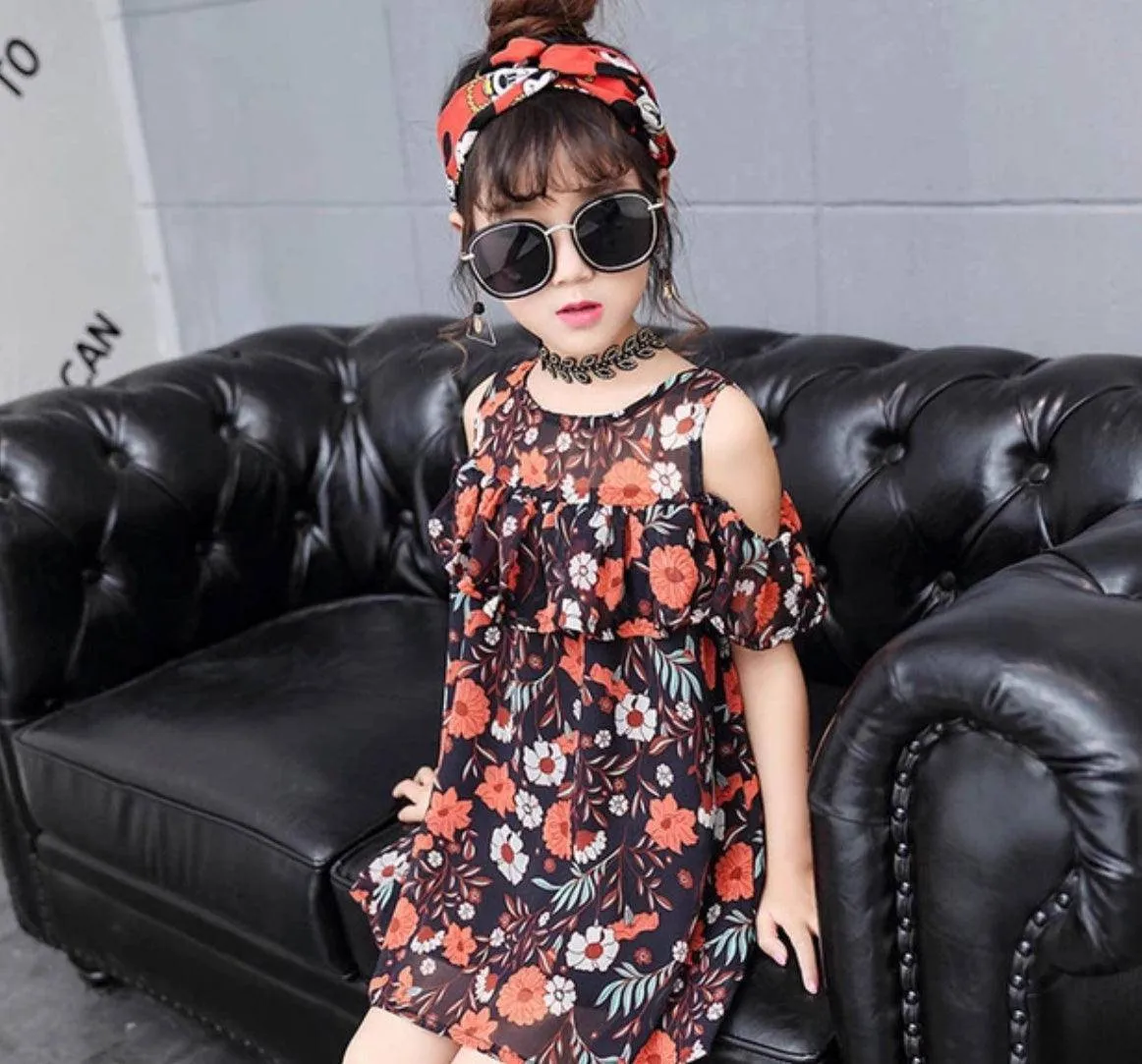 Bohemian Style Floral Sleeveless Girls Dresses