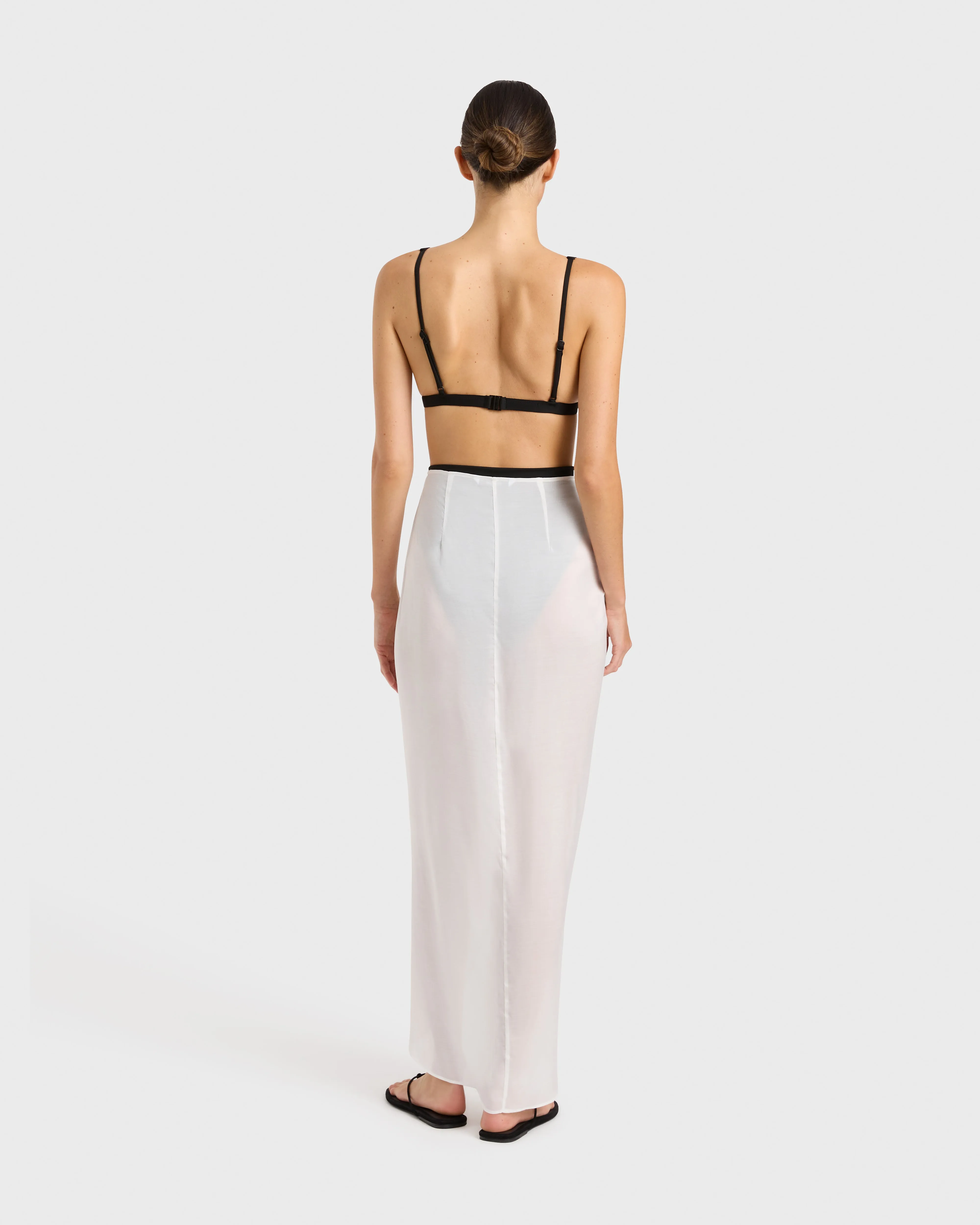 Bondi Born | Cremona Tie Front Sarong Skirt - White