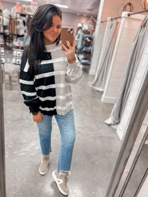 Bonfire Feels Striped Longsleeve Sweater