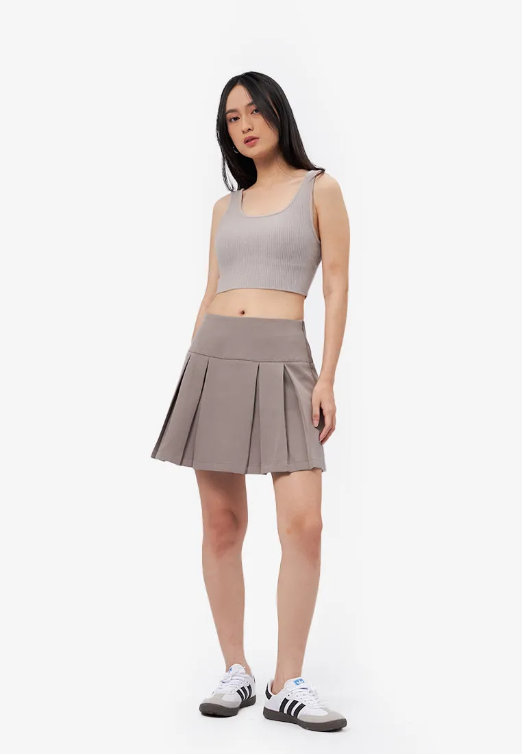 Box Pleats Mini Skirt