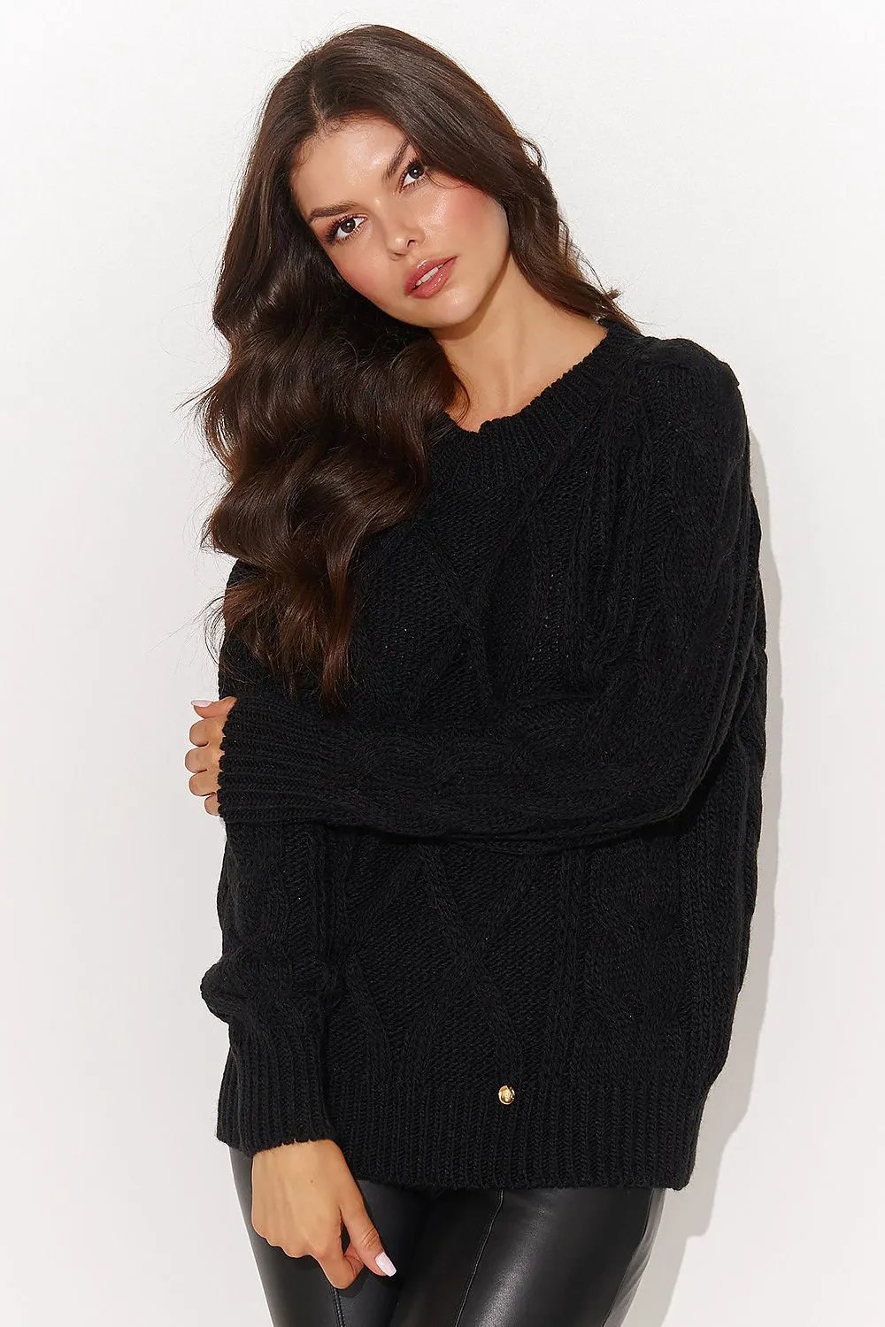 Braided Plaid Tuck-In Sweater