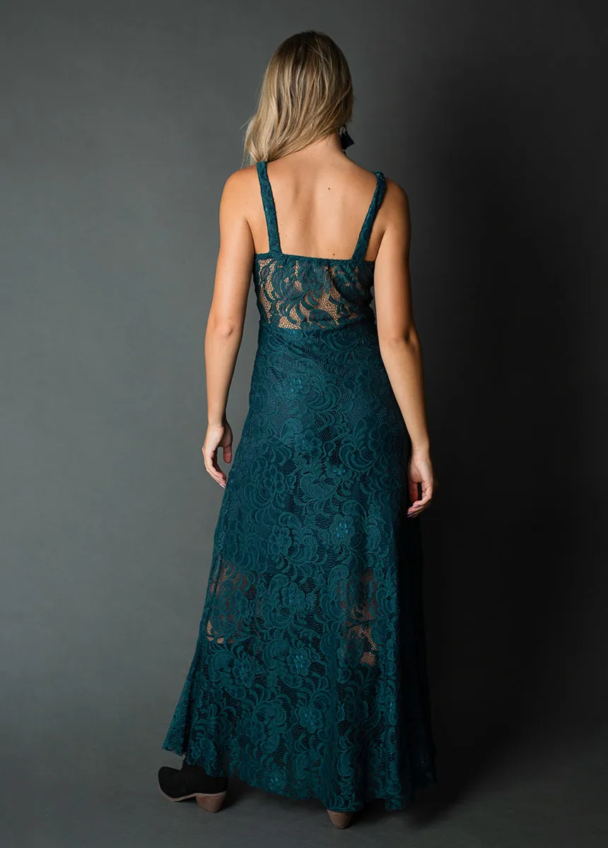 Carmel Slip Dress in Deep Teal