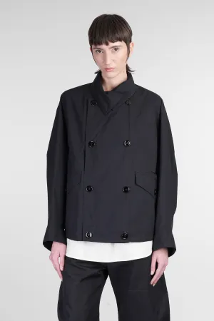 Casual jacket in black cotton