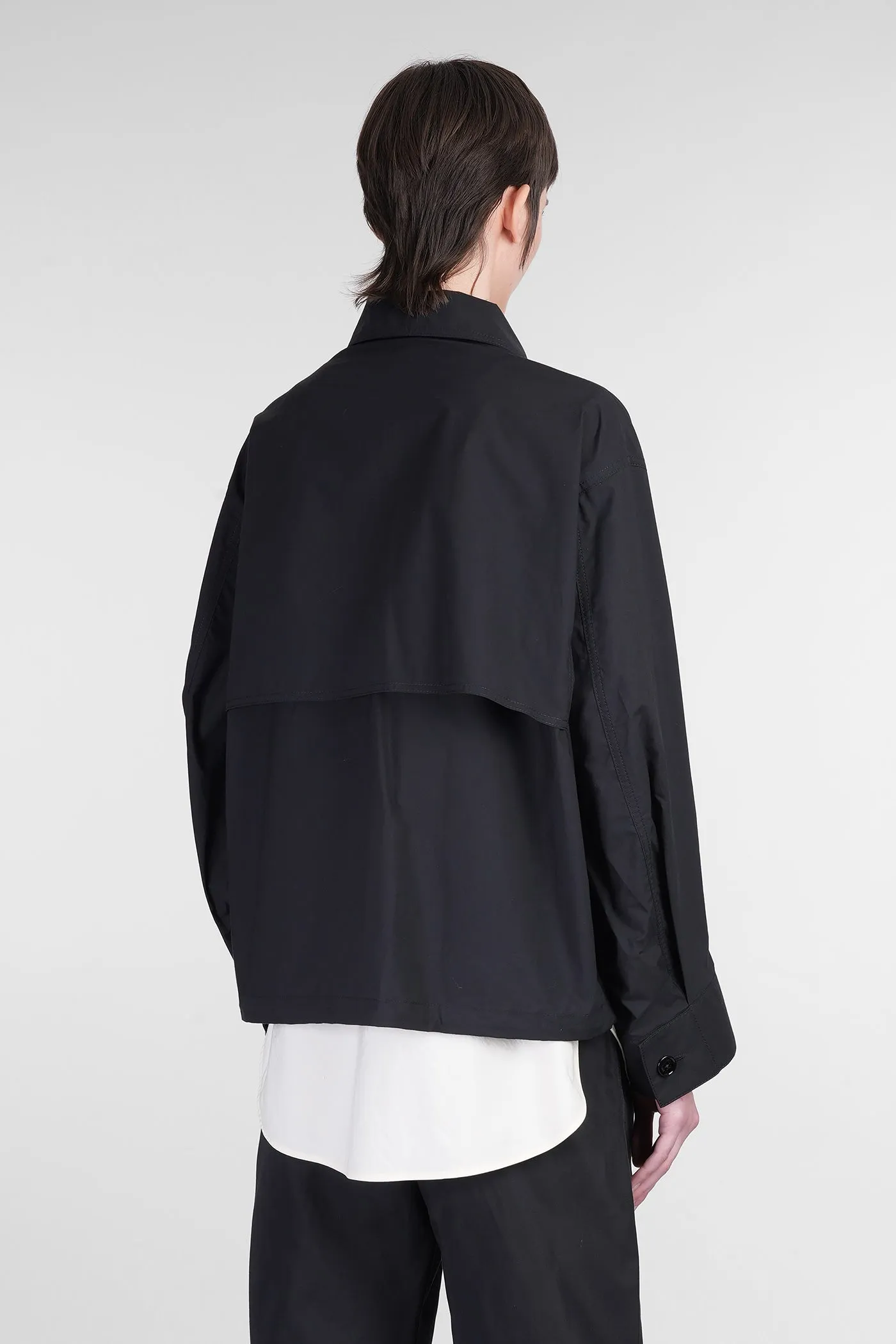 Casual jacket in black cotton