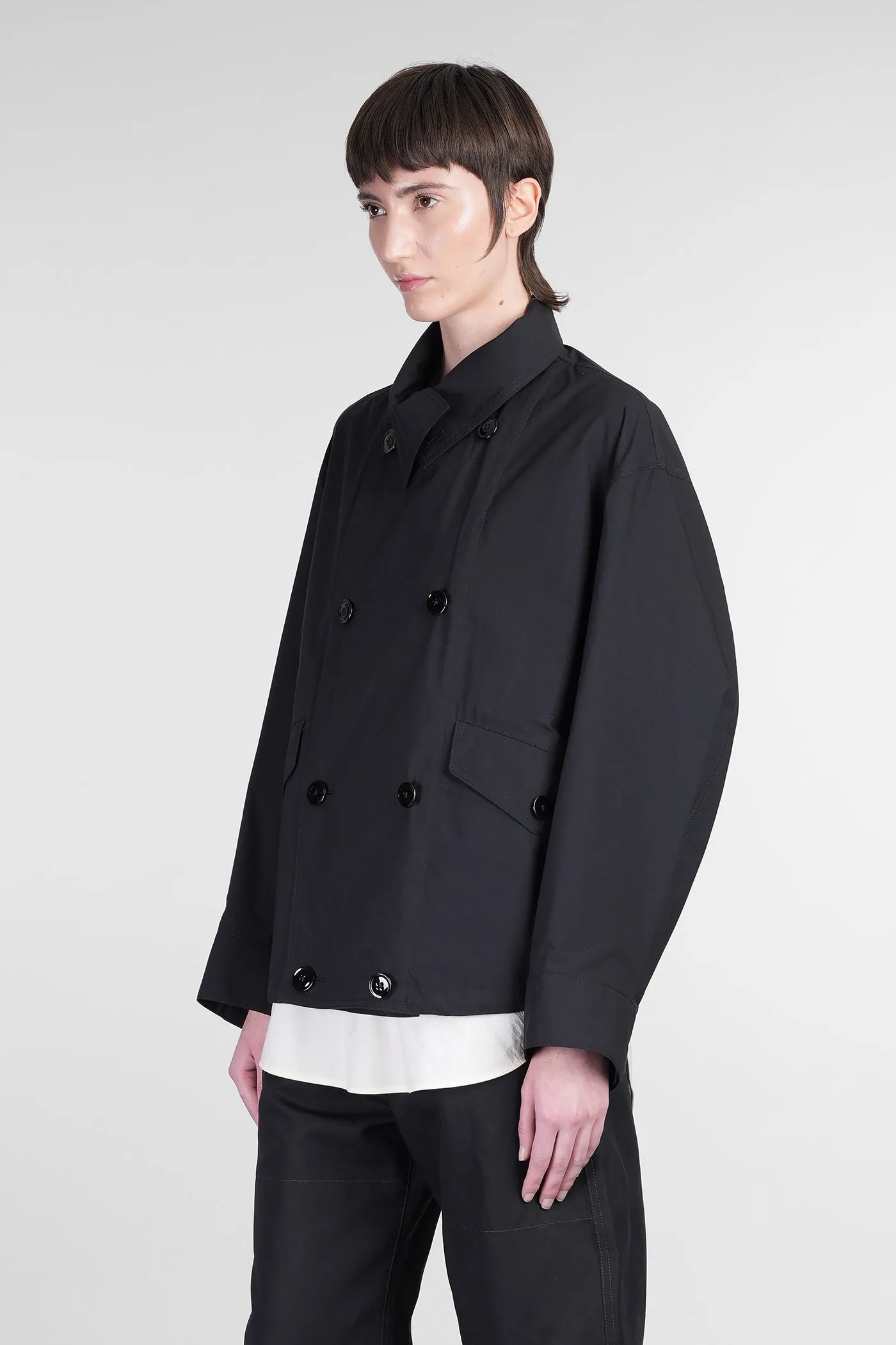 Casual jacket in black cotton