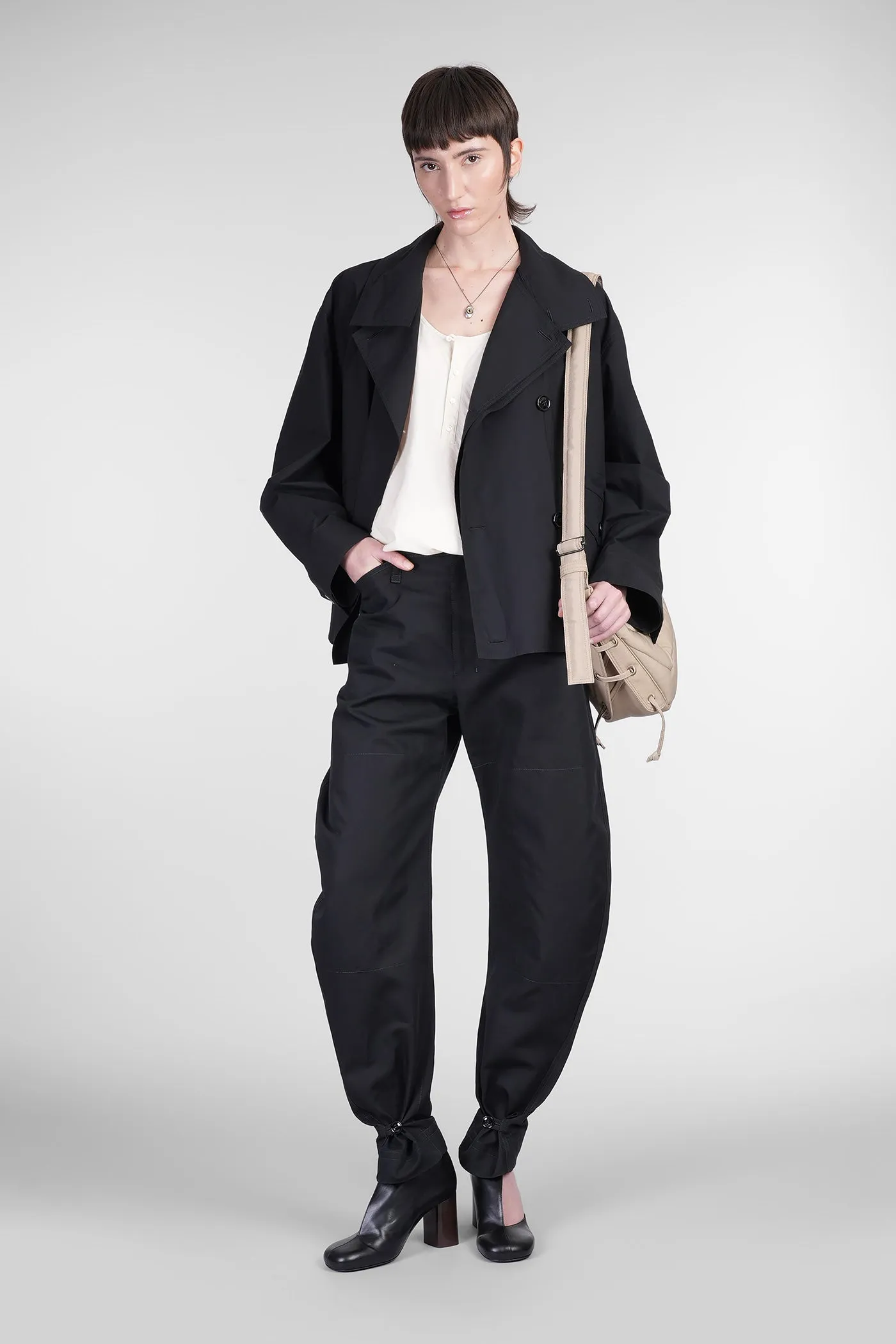 Casual jacket in black cotton