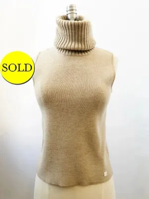 Chanel Sleeveless Turtleneck Sweater Size 44 Fr (L Us)