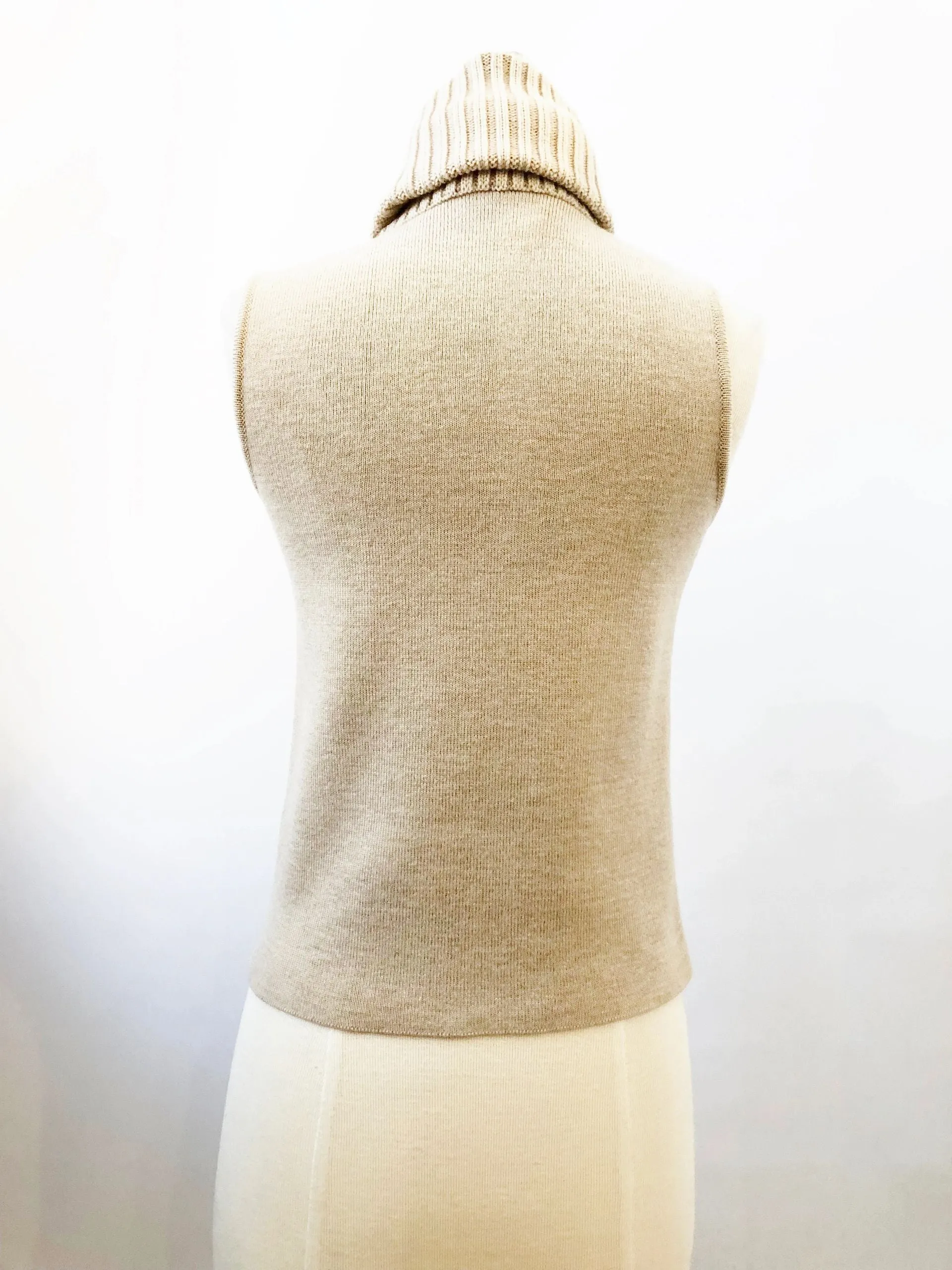 Chanel Sleeveless Turtleneck Sweater Size 44 Fr (L Us)