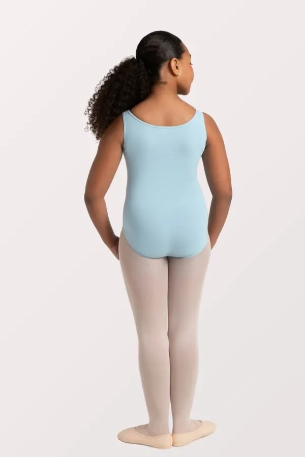 Children's High Neck Tank Leotard - Light Blue